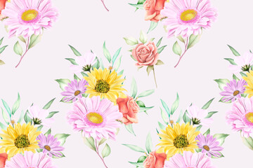 Floral Seamless Pattern Floral Blooming