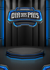 Banner for marketing composition in Brazil. The phrase Dia dos Pais means Father Day. 3D illustration.