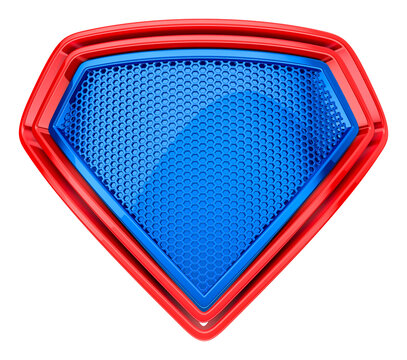Fototapeta SuperHero template 3d isolated white background. Illustration 3d