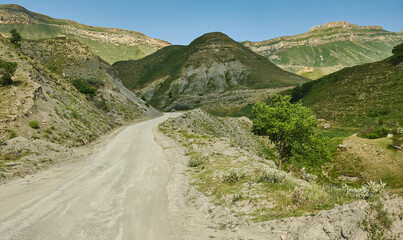 Winding road in the Dagestan Mountains