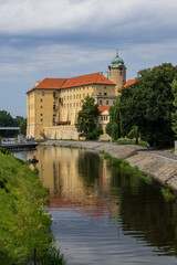 Fototapeta na wymiar Podebrady castle, Czechia. Old gothic and renaissance castle at Labe (Elbe) river.