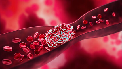 Blood clot blocking a blood vessel - 446073687