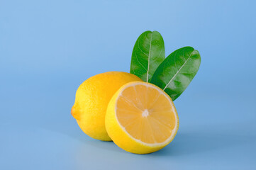 lemon on a blue background