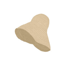 Woman clothing. Straw trendy summer fedora hat. Rattan panama. Abstract feminine vector illustrations. Summer trendy simple icons. Instagram post, business advertisement, flyer design.
