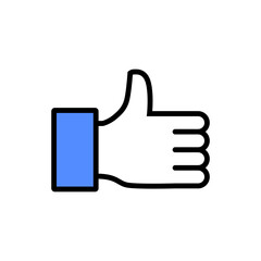 Me gusta. Icono de manito hacia arriba. Ilustraci&oacute;n vectorial