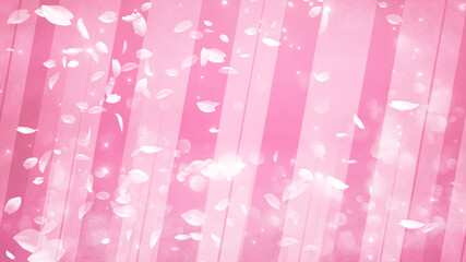 舞い散る桜のような花びらと、淡い水彩風の壁紙のイメージ画像