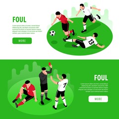 Isometric Football Soccer Web Banner Template Set