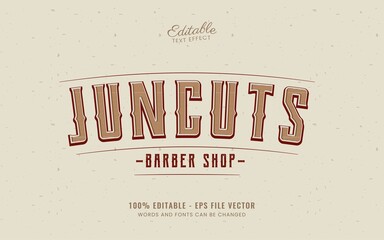 vintage text effect good for barber shop logo