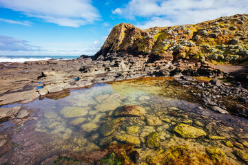 Views of Flinders Blowhole in Victoria Australia