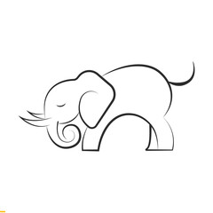 Elephant Line Art Vector Design for Business and Company