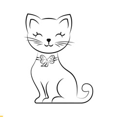 Cat Line Art vector Logo Design for business and Company