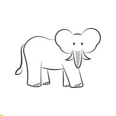 Elephant Line Art Vector Design for Business and Company