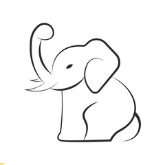 Elephant Line Art Vector Design for Business and Company