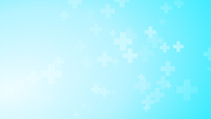 Medical health blue cross pattern background. Abstract healthcare technology and science concept.