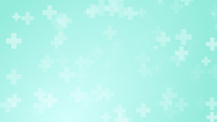 Abstract medical green blue cross pattern background.