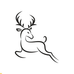 Deer Line Art Vector Logo Design for Business and Company