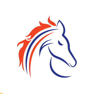 Horse Line Art Vector Logo Design