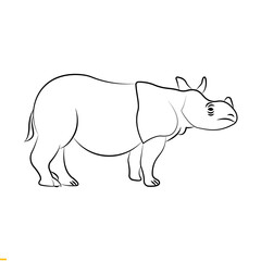 Rhino Line Art Vector logo Design for Business and Company