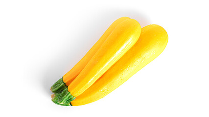 Yellow zucchini isolated on a white background. Zucchini.