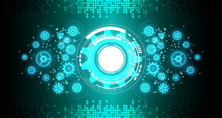Gear technology background, Digital technology and engineering concept. Vector illustration. EP.5