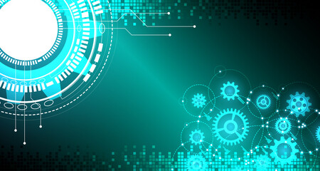 Gear technology background, Digital technology and engineering concept. Vector illustration. EP.6