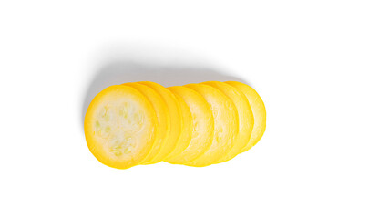 Fototapeta na wymiar Yellow zucchini isolated on a white background. Zucchini.
