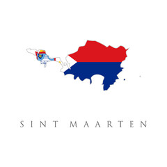 Sint Maarten flag map. The flag of the country in the form of borders. Stock vector illustration isolated on white background.