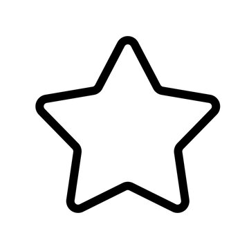 Star contour. Five-pointed black shape, rounded corners.