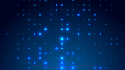 Dot  white blue pattern screen led light gradient texture background. Abstract  technology big data digital background. 3d rendering.