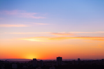 Sunset skyline building city in Brazil