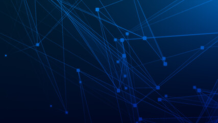 Fototapeta premium Abstract blue polygon tech network with connect technology background. Abstract dots and lines texture background. 3d rendering.