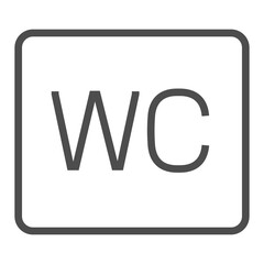 Wc cardboard, square line vector icon