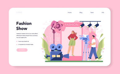 Fashion model web banner or landing page. Man and woman represent