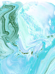 Obraz premium Blue creative abstract hand painted background, fluid art, marble texture,acrylic painting on canvas.