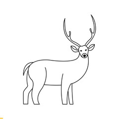 Deer Line Art vector Logo Design for Business and Company
