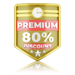 Premium Pack 80% Discount 3D golden shield for Composition