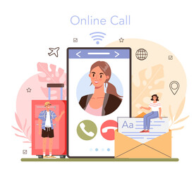 Tourism expert online service or platform. Agent creating and selling