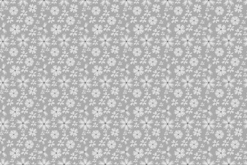 seamless pano raster pattern with white doodles flowers