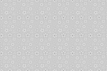 seamless pano raster pattern with white doodles flowers