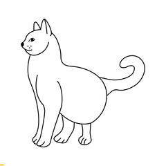 Cute Cat Line Art Design for Business and Companies