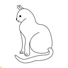 Cute Cat Line Art Design for Business and Companies