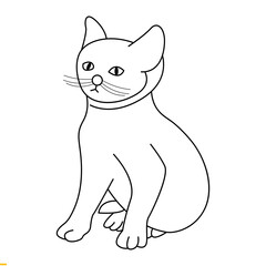 Cute Cat Line Art Design for Business and Companies