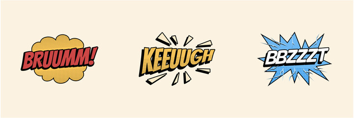 comic sound effect set vector illustration