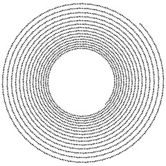 Dotted spiral shape. Isolated coil in vector.