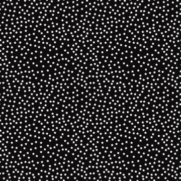 Micro stars pattern. Repeated and seamless white stars and black background. Vector.
