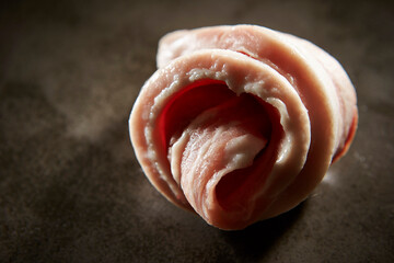 Samgyeopsal, fresh raw pork belly 