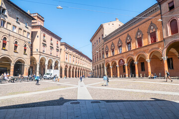 Naklejka premium Extra wide view of Santo Stefano Square in Bologna