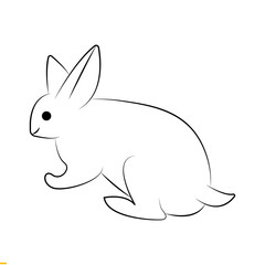 Rabbit Line Art Logo Template for Business and Company's