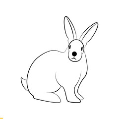 Fototapeta na wymiar Rabbit Line Art Logo Template for Business and Company's