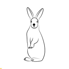 Rabbit Line Art Logo Template for Business and Company's